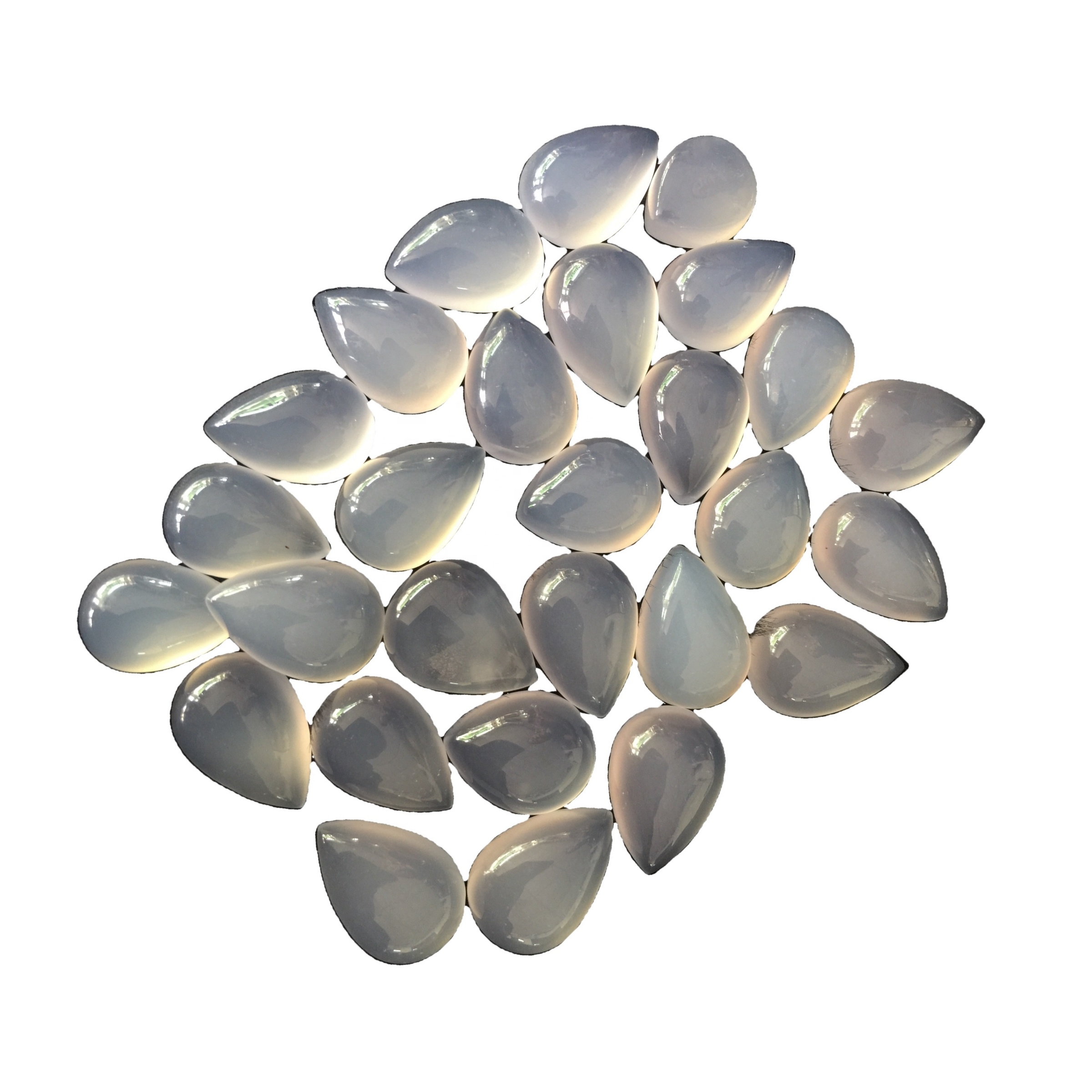 Blue Chalcedony Pear Shape Cabochon Natural Blue Chalcedony Cabochon fyrir skartgripi 41