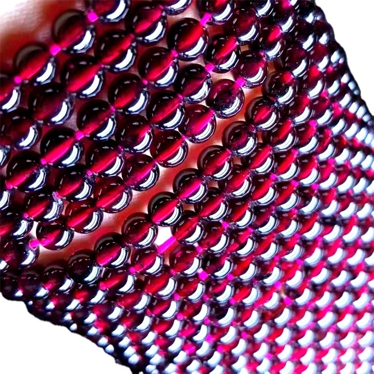 Натуральны Гарнет круглага ацаленьня энергіі Gemstone Loose пацеркі DIY ювелірных вырабаў дызайн для бранзалета караляў 41