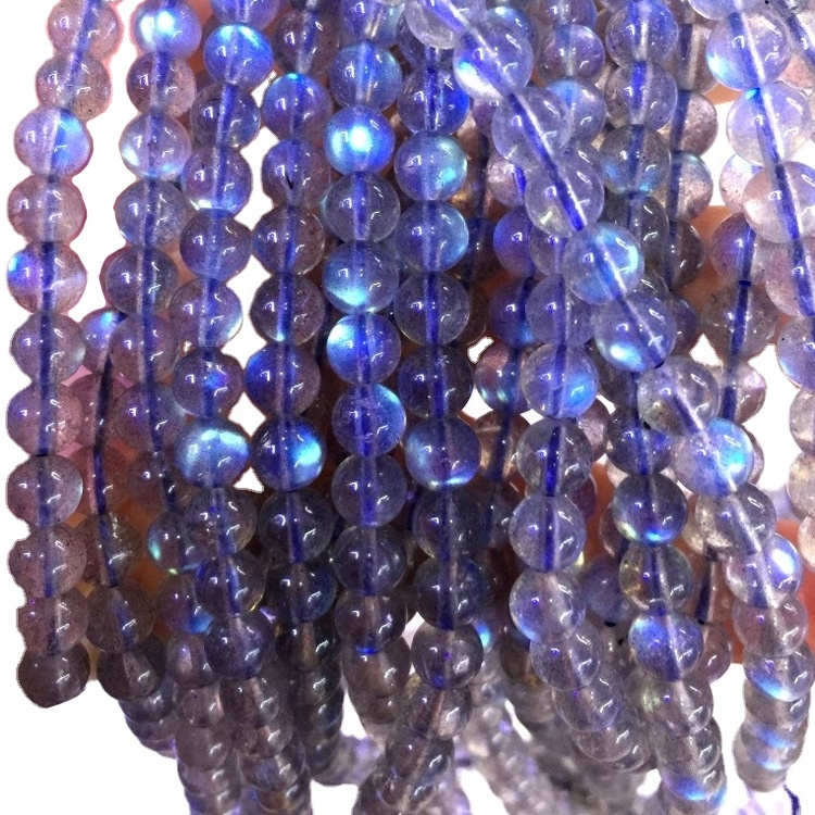 Labradorite Náttúrulegur ljósgrár blár Sléttar fáðar kringlóttar perlur Heildsölu 29