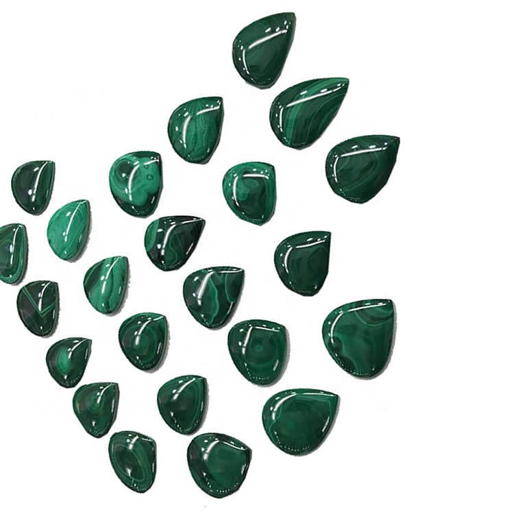 Immaculate Top Grade 100% Natural Malakite Pear Shape Cabochon Loose Gemstone Fallegt Notkun til að gera skartgripi 40