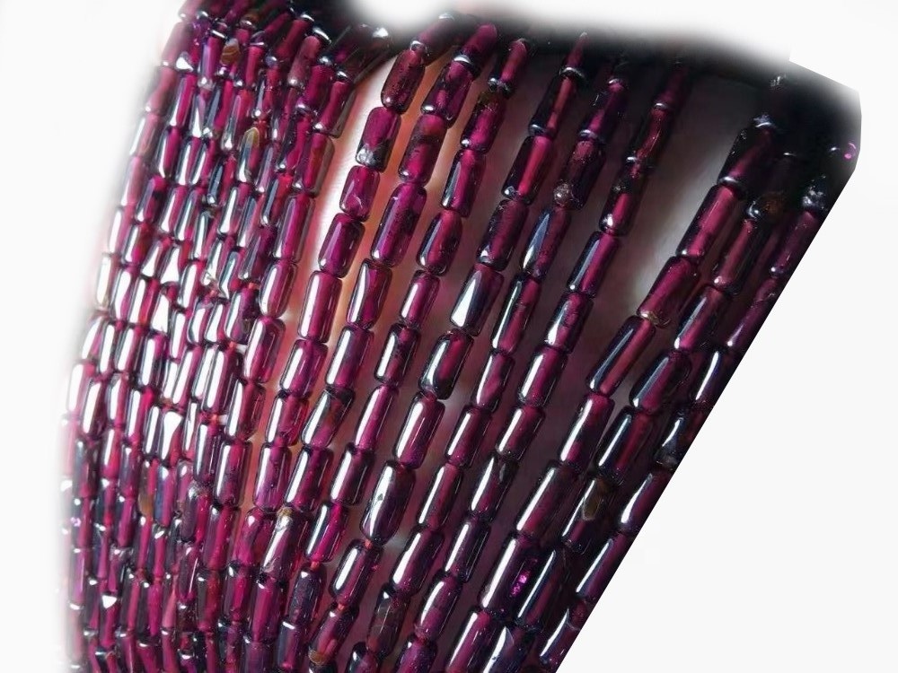 Perline del tubo liscio granato dei perline del granato rosso naturale 17