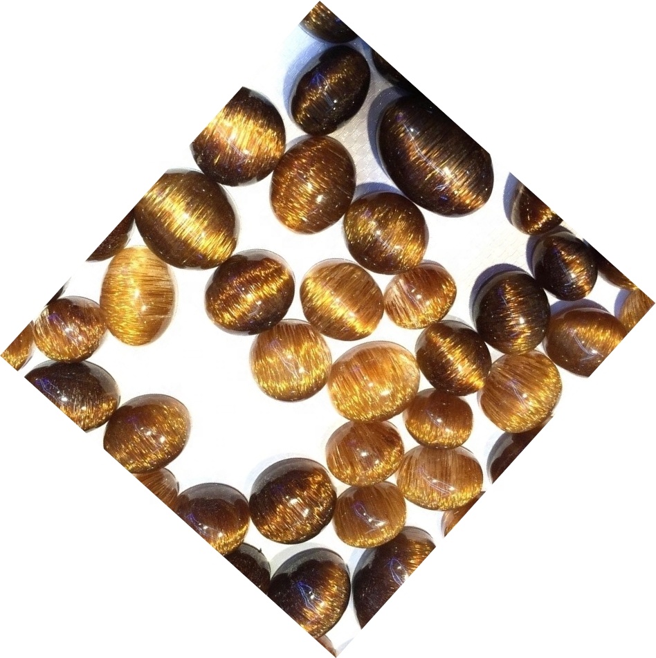 Dabas vara rutile gluda ovāla forma cabochon labākais augstas kvalitātes vara rutilated dārgakmens juvelierizstrādājumiem 40