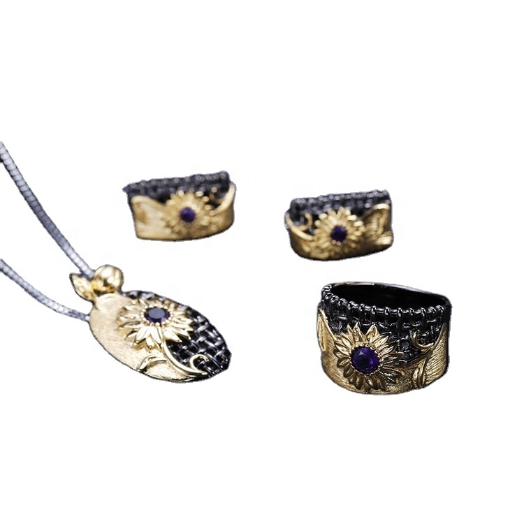 925 Unaza Sterling Silver Inlaid 40