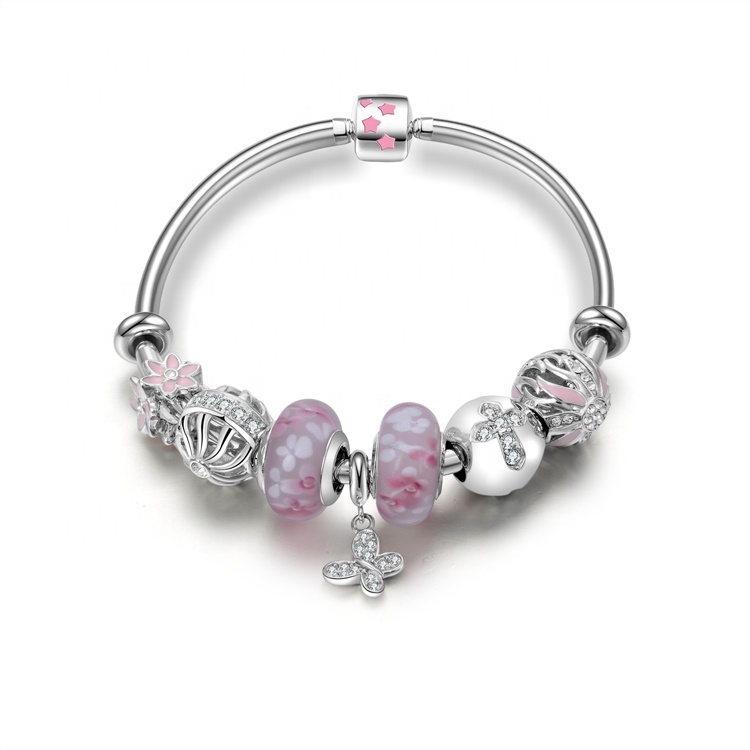 Ny Mote Kvinner Gave Bangle Real Natural Crystal 925 Sterling Sølv Smykker Charm Armbånd 17