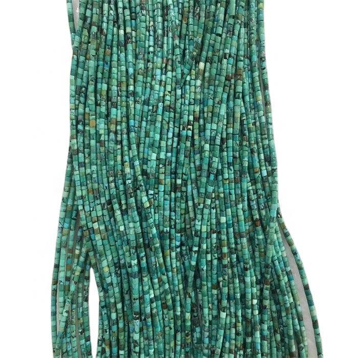 Зелене тиркизне перлице тиркизне хеисхи тиркизне цеви ГЕМСТОНЕ ГЛАВНИ КАМЕН 17