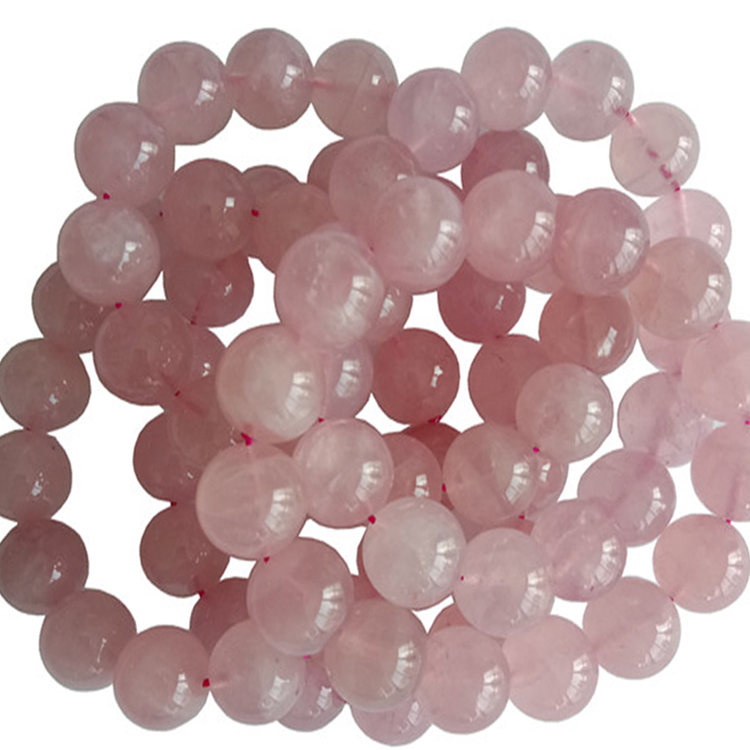 14mm Rare Gemstone Bracelets Natural Rose Quartz Beads бранзалет эластычныя ювелірныя вырабы 40