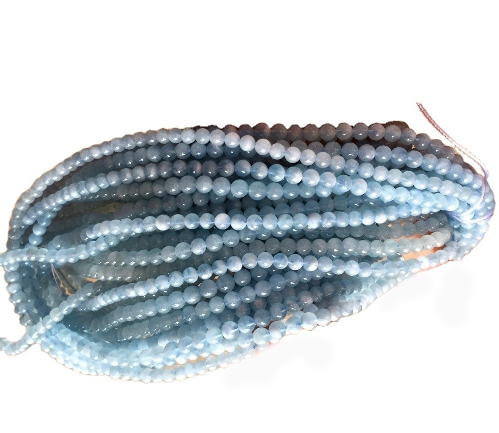 8mm Prírodné mliečne aquamarine guľaté gule voľné korálky 41