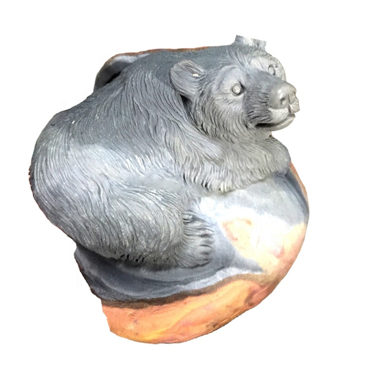 Lynx natyrore e punuar me dorë / Panda Stone / Agate gdhendur skulpturë 40