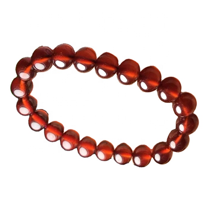 engrospris Naturlig naturlig rød granat runde trands perler Brasil granat 40