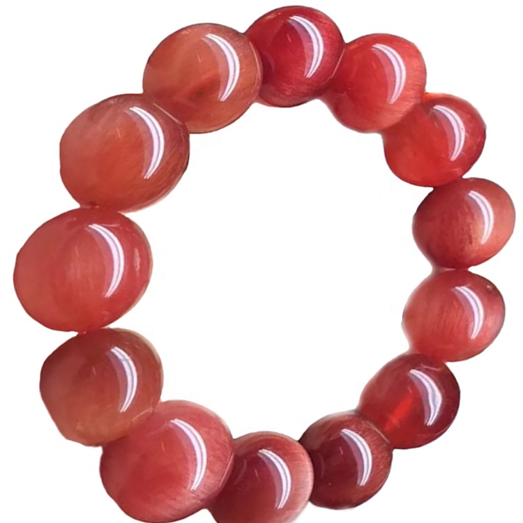 8mm-35mm Природни шарени рутилирани кварцни мониста Нараквица за накит Унисекс накит 40