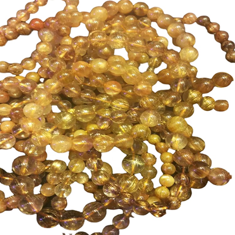 Golden Rutilated Quartz skartgripir náttúrusteinsarmband fyrir konur Sérhannaðar armband 36