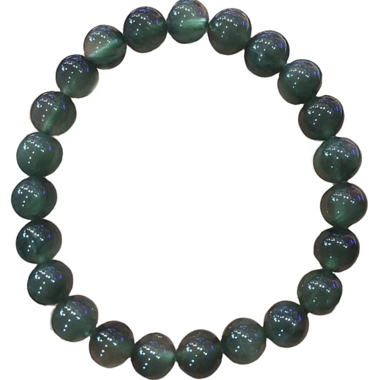 Faceted Green Rutilated Quartz Round Perlur Armband Mass Magn Gerðu heildsölu 40
