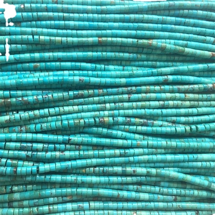 100% naturalment Kingman Turquoise Heishi Beads Talla de 2 mm-20mm Moltes formes per a l'elecció 17