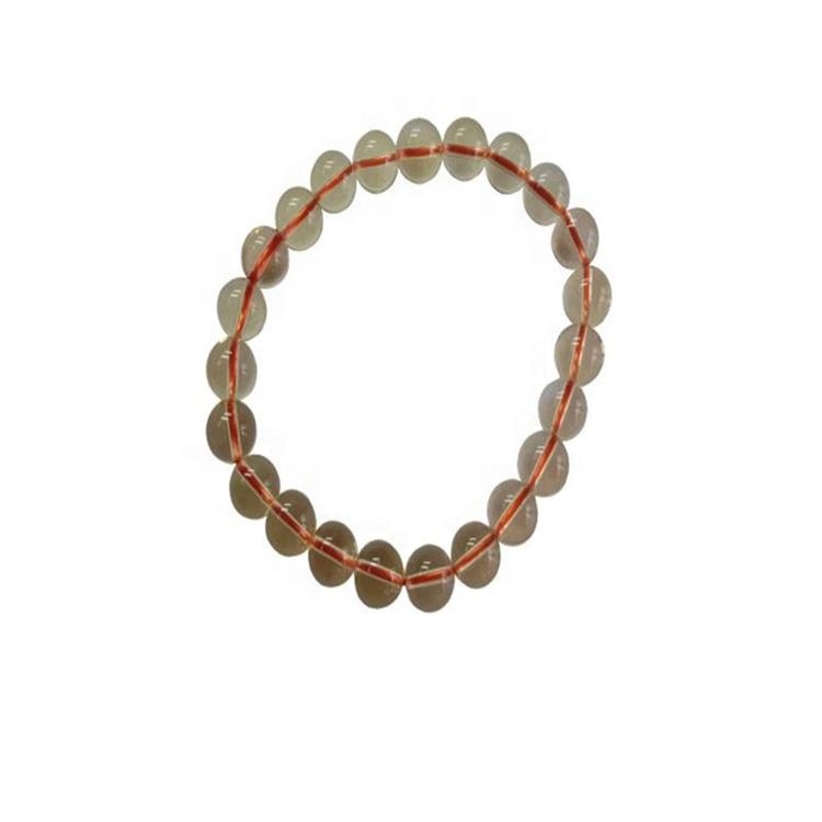 Náttúrulegt Citrine 8mm Round Genuine Gemstone Beaded Armband Bead Elastic Armband Skartgripir 40