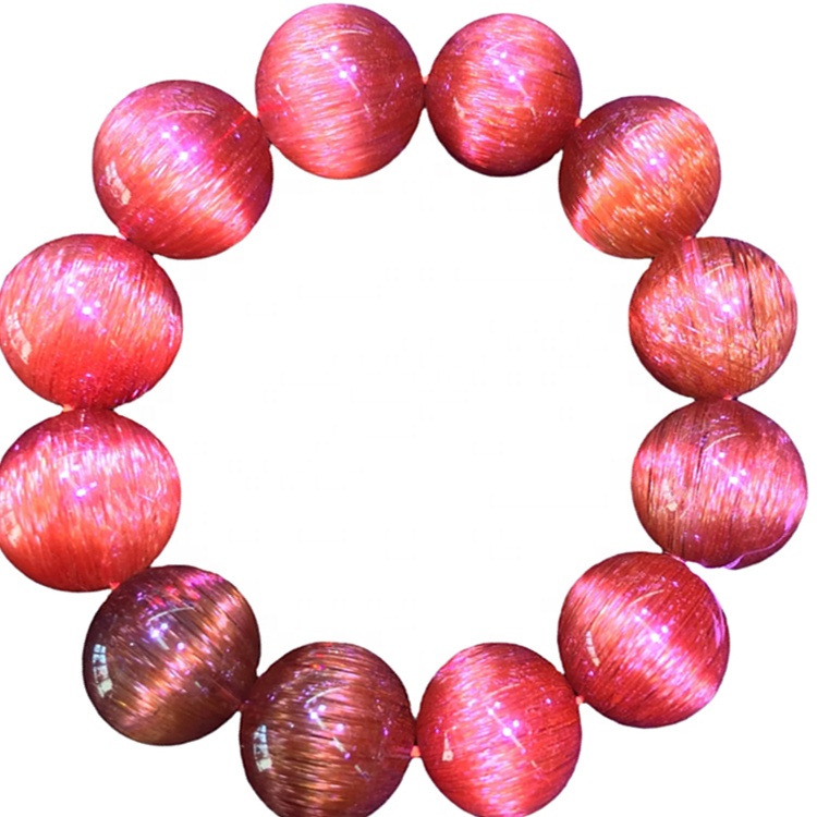 Bracciale con perline ellittiche in quarzo rutilato Bracciale personalizzabile, regalo di gioielli 40