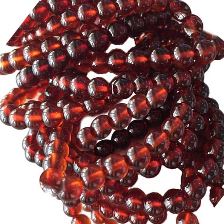 Gioielli con bracciale con perline rotonde di granato rosso naturale 40