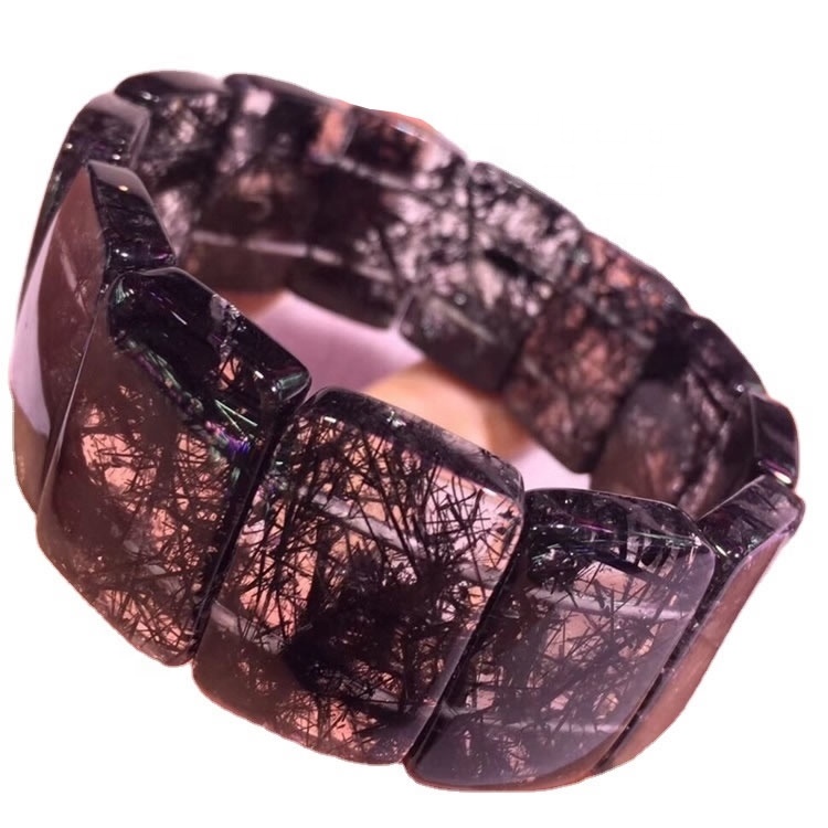 Prirodni crni rutilirani kvarcni narukvica visoko polirana kuglica energetski gemstone narukvice za nakit čine modni dizajn 40