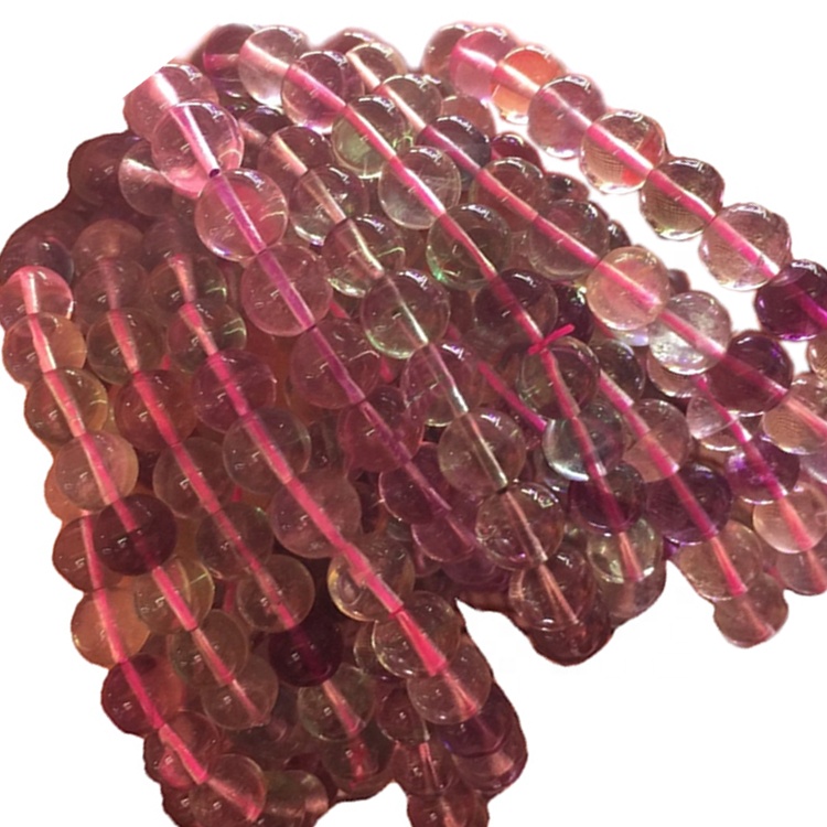 All'ingrosso un grado arcobaleno fluorite perline rotonde, perline della pietra preziosa, mutli-colore 40