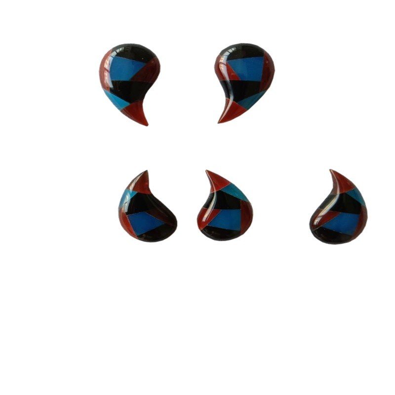 Heildverslun náttúrulega mósaík eyrnalokkar falla móta tísku stíl semiprecious gemstone cabochon 40