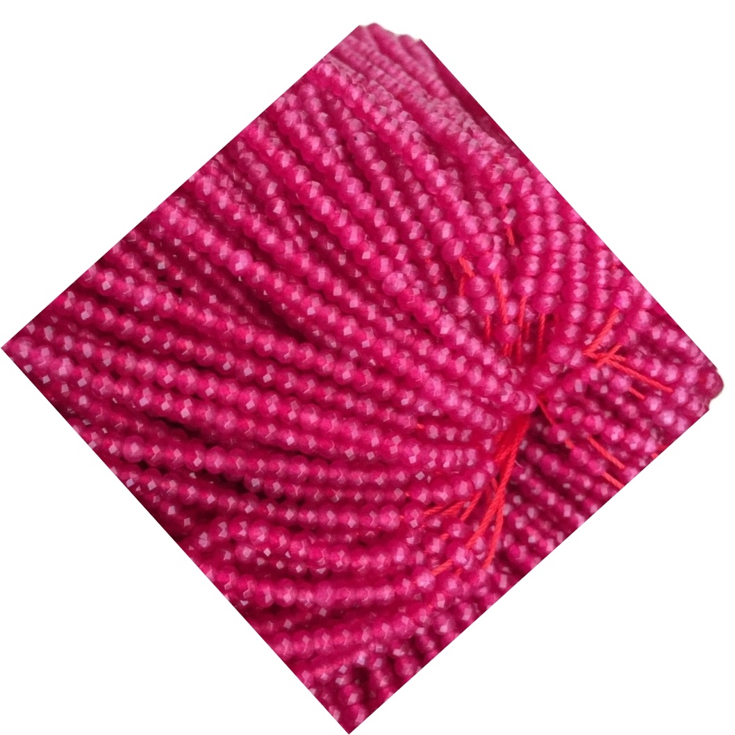 Prirodna Ruby Faceted 2mm 3mm 4mm okrugle perle Organski prirodni ružičasti rubinski dragi kamen 40