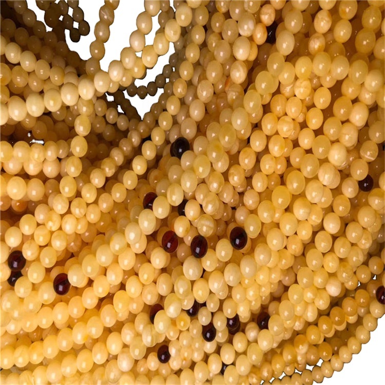 String natierlech Amber Beeswax Round Beads Gäststone Populär Bads losen Bijouen 17
