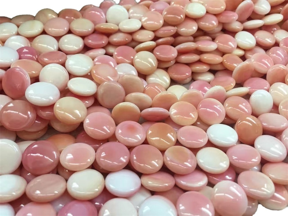 Natural Pink Shell Beads Pink Conch Butoane Queen Conch Buton rotund Butoane 40