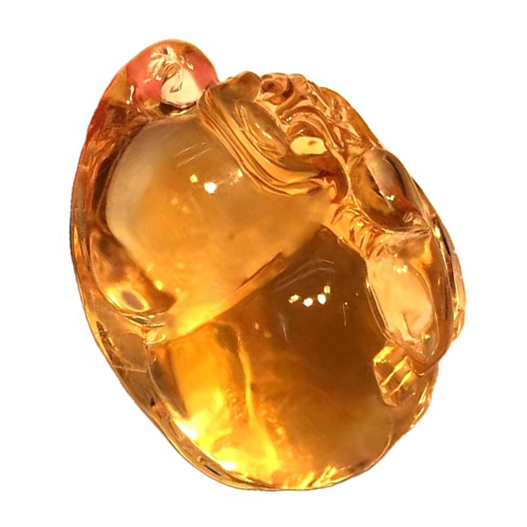 Citrine sculpes gemstone pisces animalis grana 40