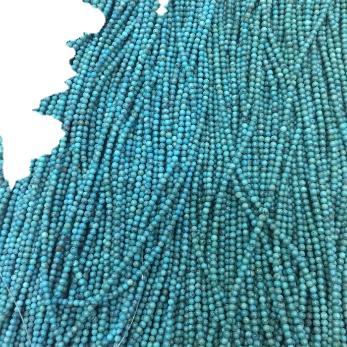 Természetes tömörített türkizkörös gyöngyök valódi kő laza gem kő gyöngyök 38