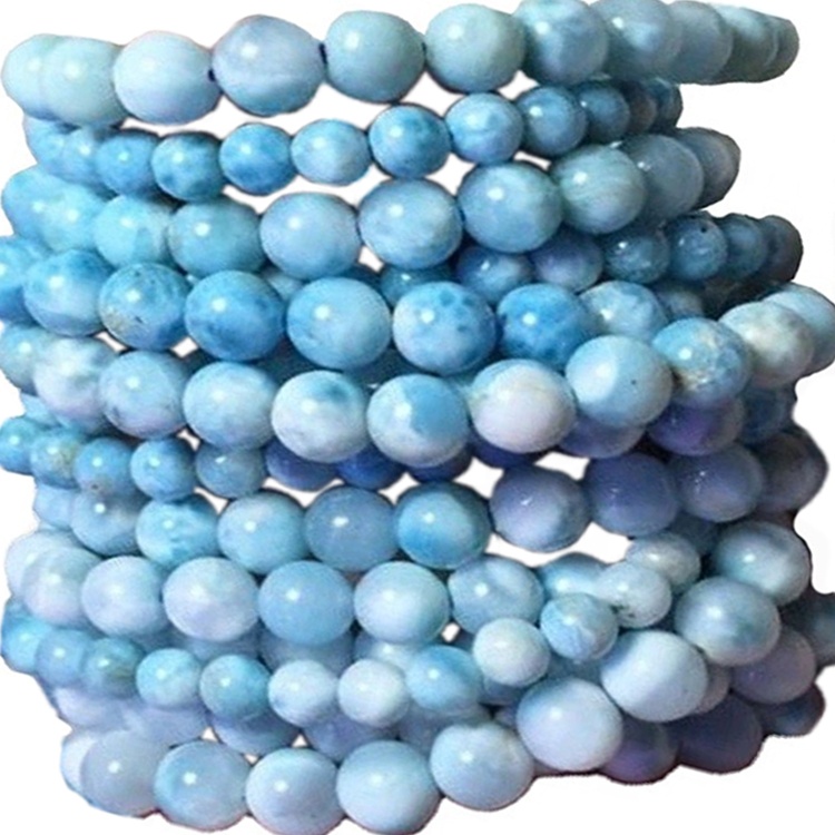 Braccialetti di Larimar naturale rare lucidatura e pietra preziosa liscia 32