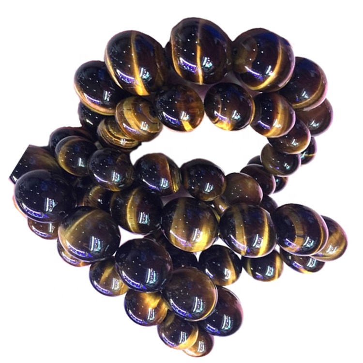 Bracciale Chakra con perline di pietre preziose occhio di tigre di colore marrone naturale per uomo & gioielli con bracciale da donna 40