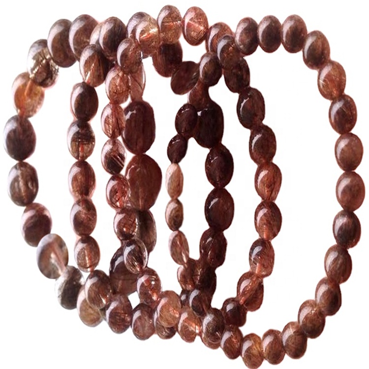 Gopper rütulan kvars gemstone dəyirmi muncuq ipləri topdansatış edir 32