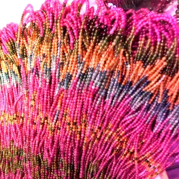 Top Quality Tourmaline Gemstone Laus umferð perlur fyrir skartgripi 41