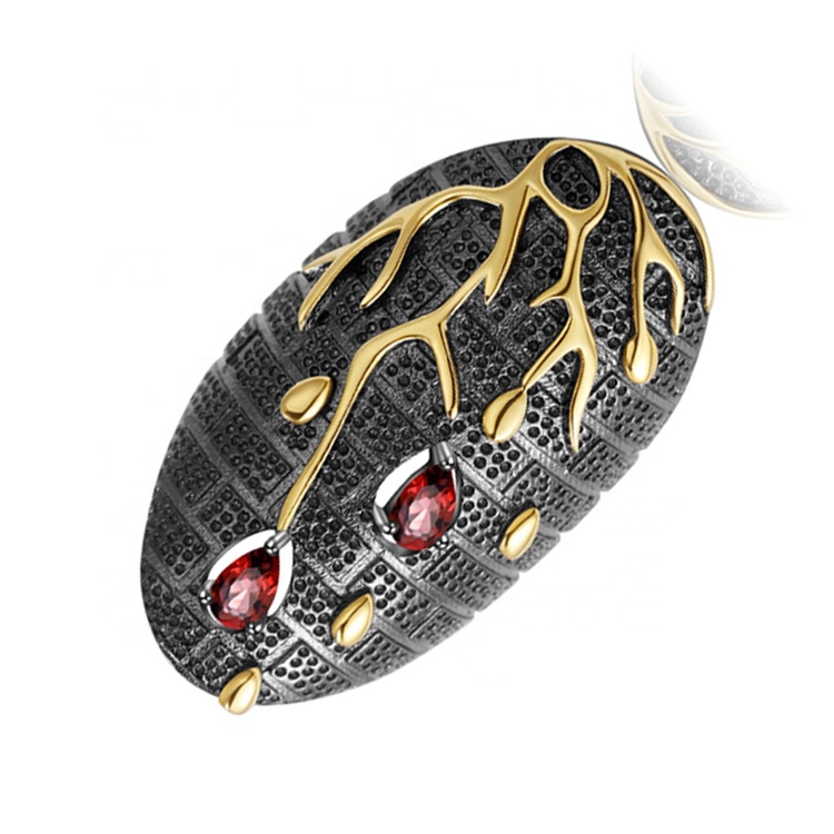 Ruby кальцо цвёрдага срэбра 925 17