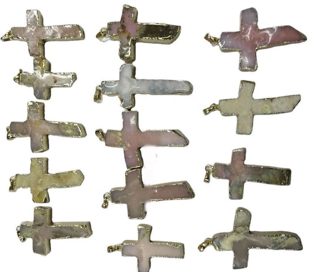 Frjáls Stærð 18Kgold Cross Agate Hengiskraut Gerð heildsölu 17