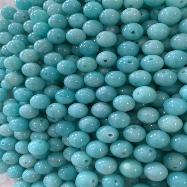 Natural Amazonite Smooth Dound Beads Amazon Beads аптовыя пастаўкі 40