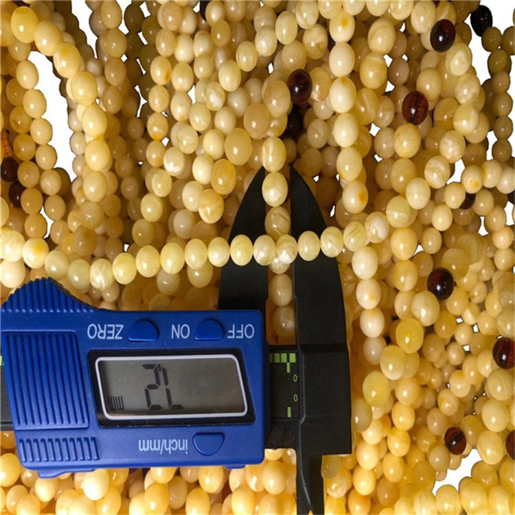 Loose Amber Round Perlur Natural Amber Perlur Polished Gemstone fyrir Jeweliy Gerð 17