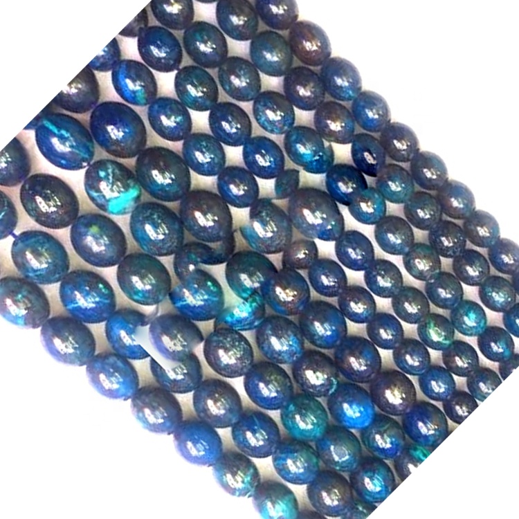 10mm náttúrulega umferð Azurite malakít / chrysocolla lausar perlur til sölu 40