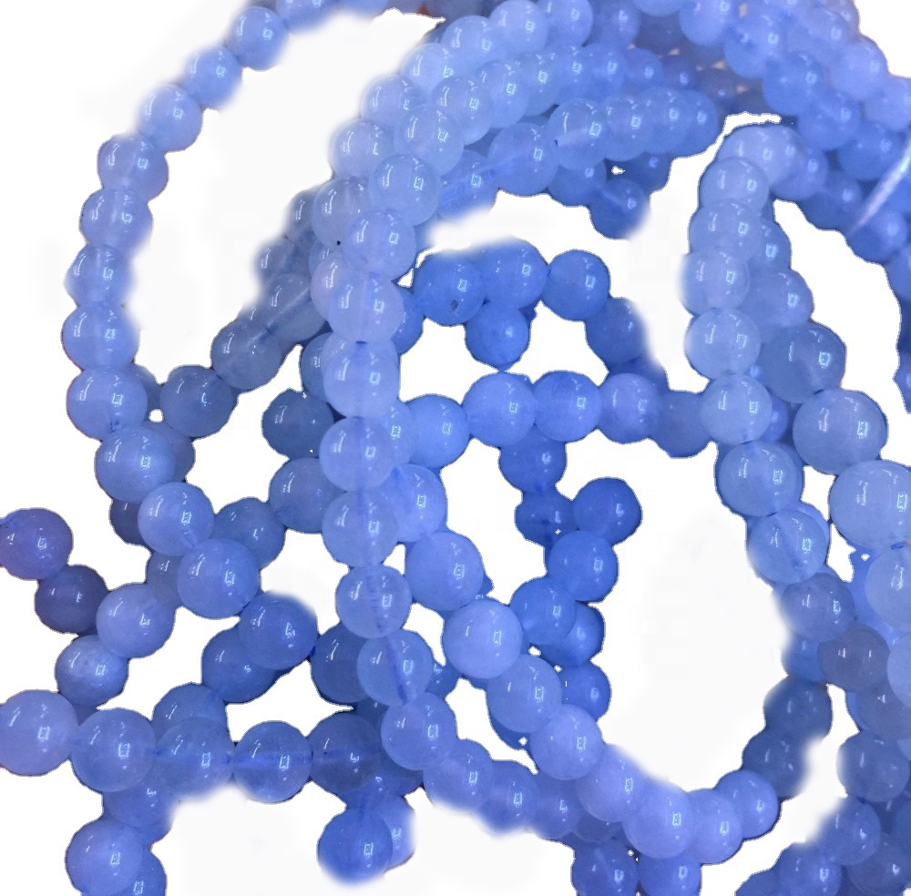 Скапоцени камења quamarine кружни монистра за изработка на накит, природни млечни аквамарински монистра 41