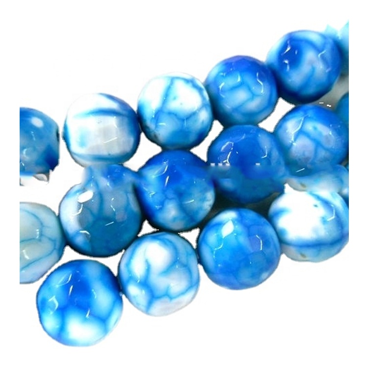 Бліскучы фіялетавы колер круглыя ​​і кнопка форма агатавых пацер 41