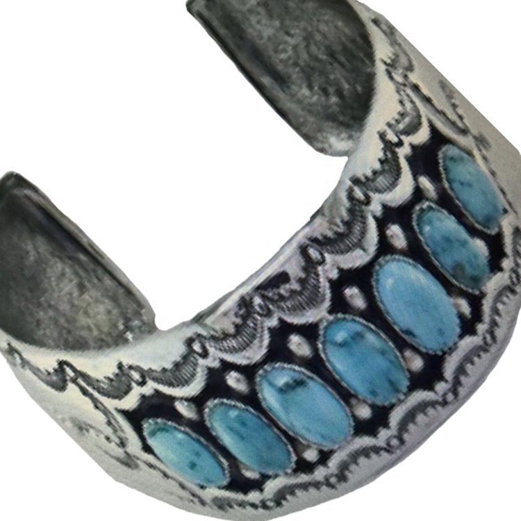 Veliki tirkizno antikno srebro 40