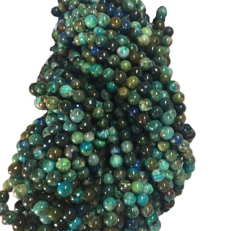 Природна цхрисоцолла Роунд Схапе Беадс Греен ГЕМСОНЕ Стрингс 41