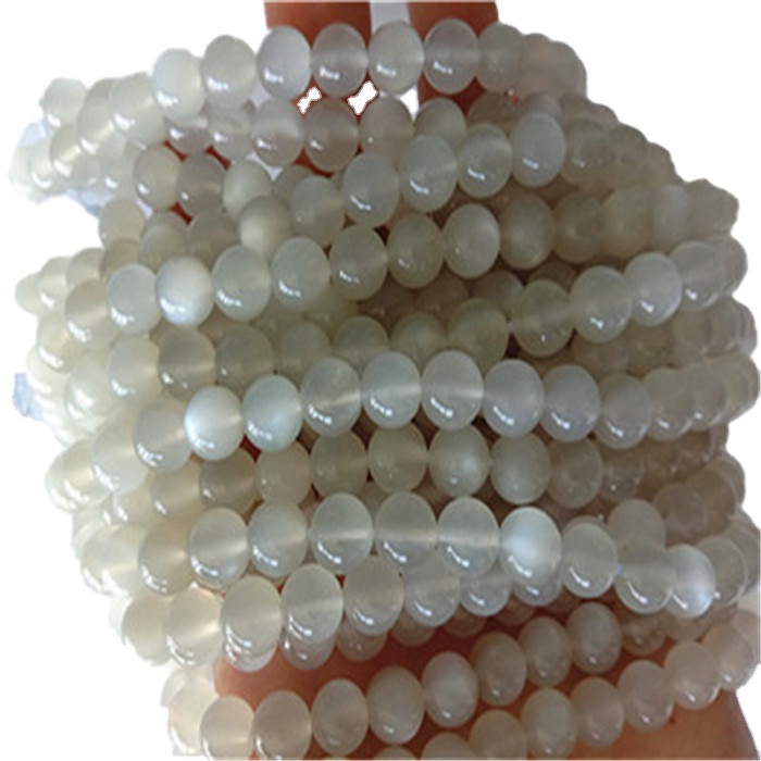 Prirodni bijeli Moonstone 3a okrugli oblik perle i glatke nizove za gemstone 17