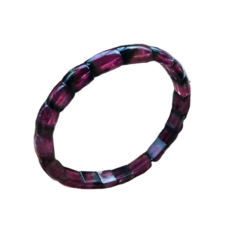 Rubellite Green-bleikur litur 7.5x5mm Tourmaline Bangle Skartgripir 36
