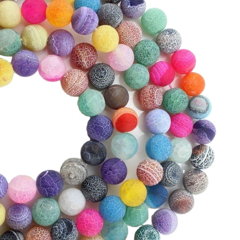 Целосна насока Оригинален природен висок степен на агат камен круг лекување на мазни скапоцени камења лабава монистра 8mm 41