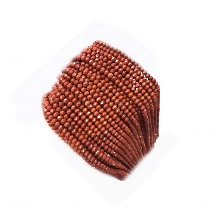 Natural Redstone perlur faceted umferð Redstone Gemstone Bead fyrir skartgripi armband hálsmen gerð 17