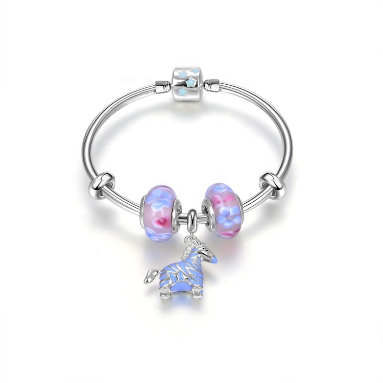 Vel þekkt 925 Sterling silfur Bangle steinar armbönd silfurhúðuð tré mismunandi litur getur diskur kristal, rhinestone boltinn p49 17