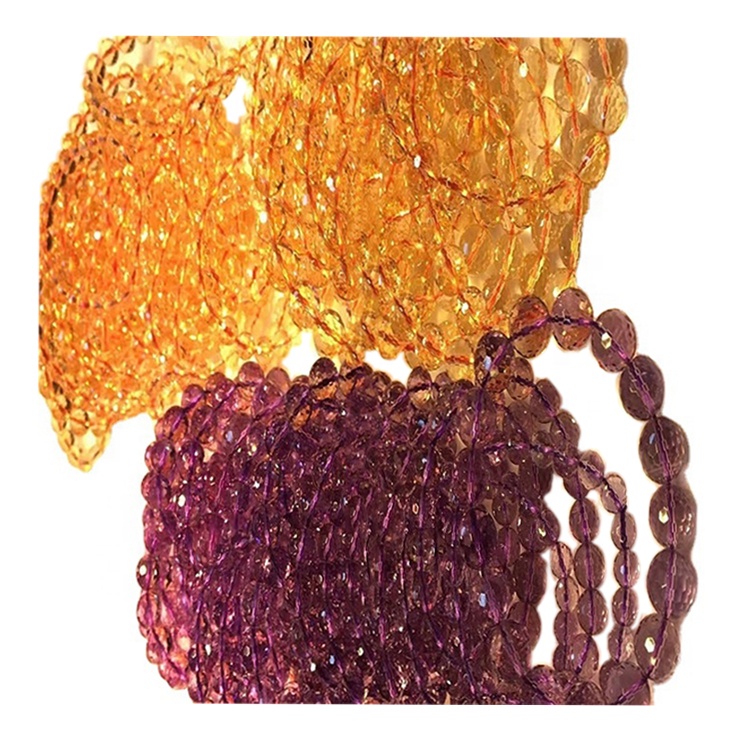 FACETED CITRINE Кръгла мъниста Разхлабена калибрирана браолетова фасера 17