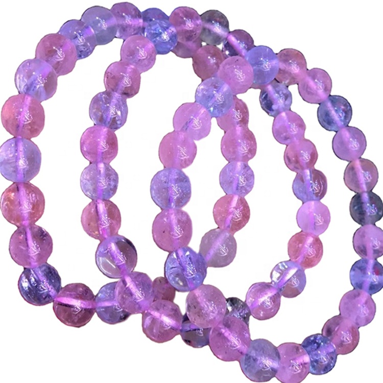 Morganite Braccialetti Gemstones Multi Morganite Braccialetto perline perline Braccialetto rotondo Gemstone tondo 17