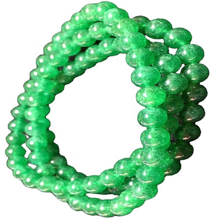 Φυσικό γνήσιο πράσινο φράουλα χαλαζία κρύσταλλο βραχιόλι διαφανή στρογγυλή γοητεία στρογγυλό χάντρα 17