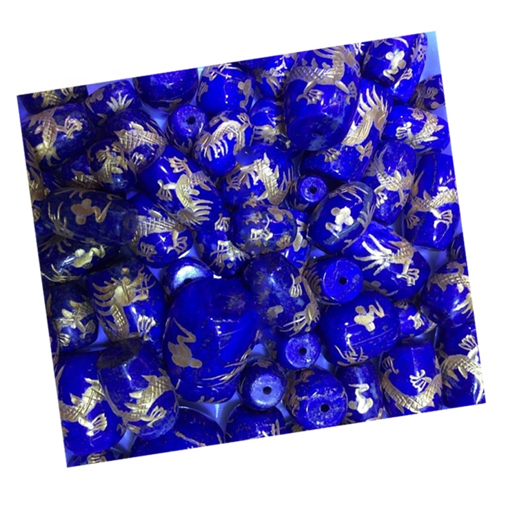 גאָלדען קאַרווד לאַפּיס לאַזולי געמסטאָנע קרעלן מאַכן כאָולסייל 17